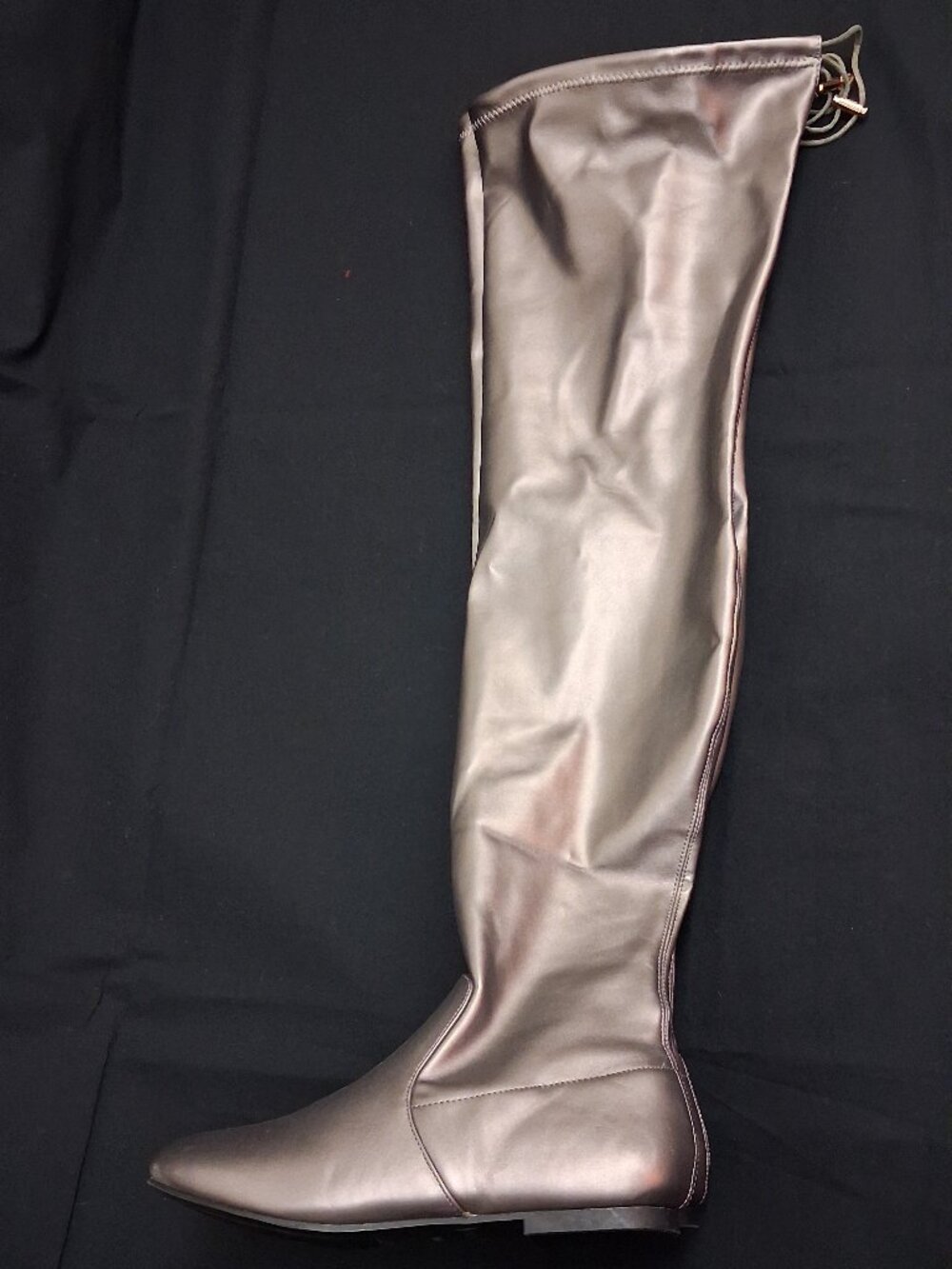 NWT Nature Breeze Pewter Metallic Over The Knee Boots Sz 9